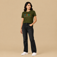 Kavod Unisex Premium Gospel Embroidery Print T-Shirt Olive Green