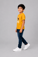 Above Strom Kid's Unisex Mustard Yellow Cotton Round Neck T-Shirt