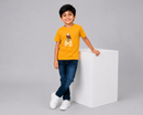 Above Strom Kid's Unisex Mustard Yellow Cotton Round Neck T-Shirt