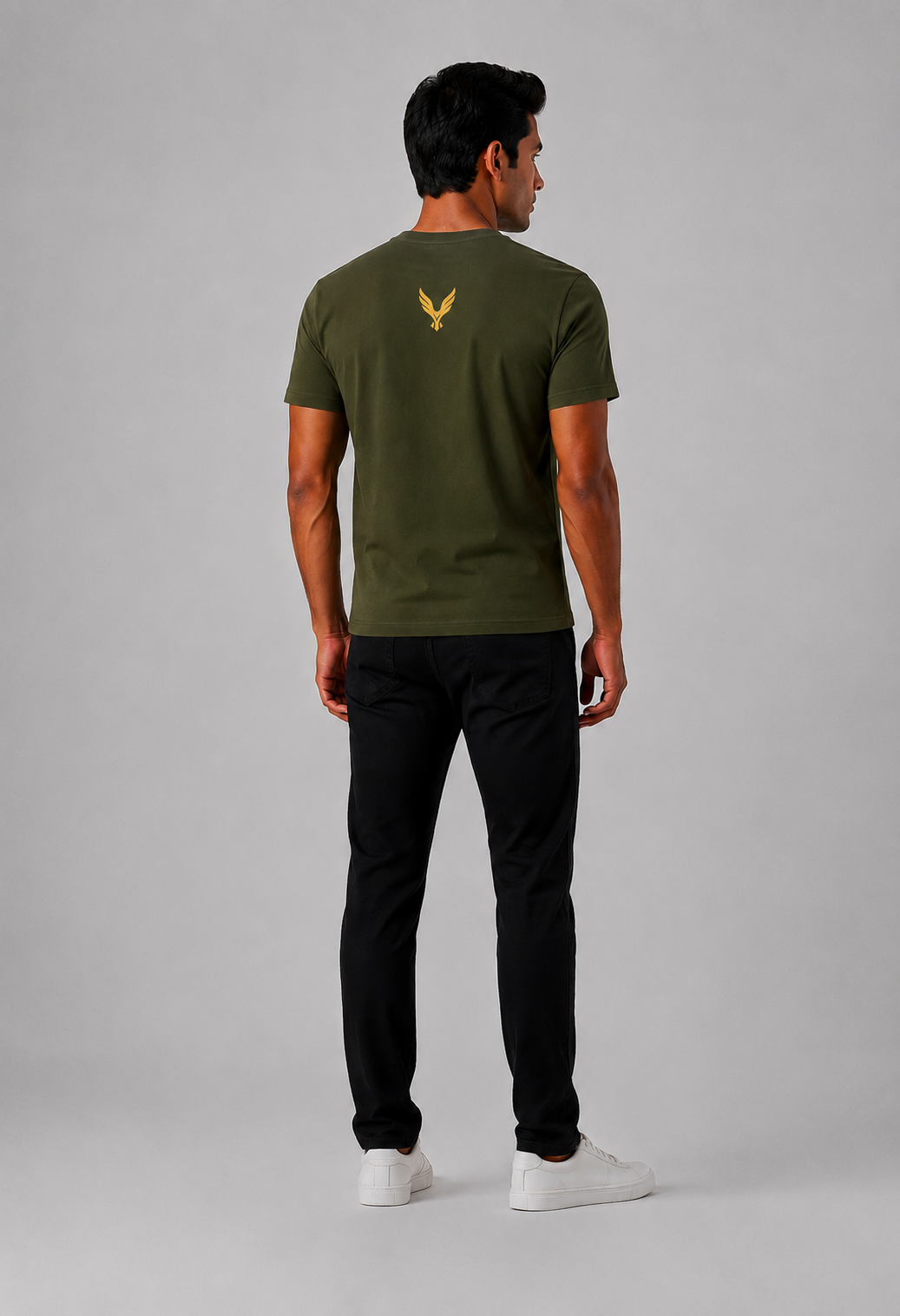 Kavod Unisex Premium Gospel Embroidery Print T-Shirt Olive Green