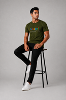 Kavod Unisex Premium Gospel Embroidery Print T-Shirt Olive Green