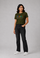 Kavod Unisex Premium Gospel Embroidery Print T-Shirt Olive Green