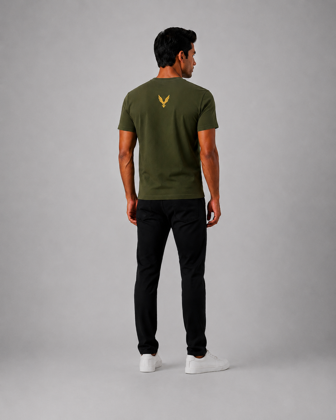 Kavod Unisex Premium Gospel Embroidery Print T-Shirt Olive Green