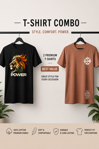 Kavod Lifestyle India Tricolor Power Lion & Chosen Premium T-Shirt Combo