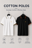 Kavod Lifestyle Men’s Cotton Polo T-Shirt Combo Pack | Black & White