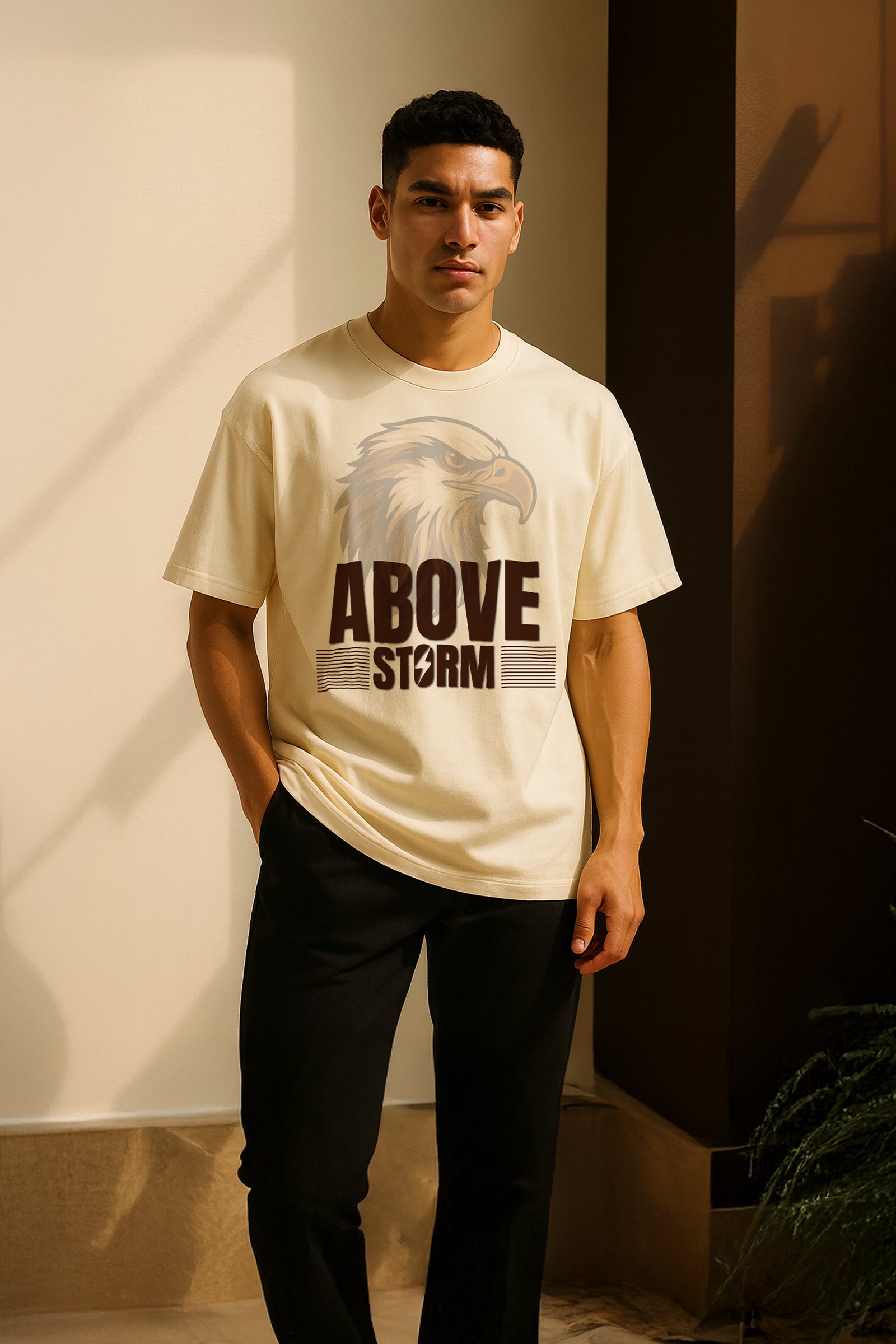 Above Storm Premium Drop Shoulder Premium T-Shirt