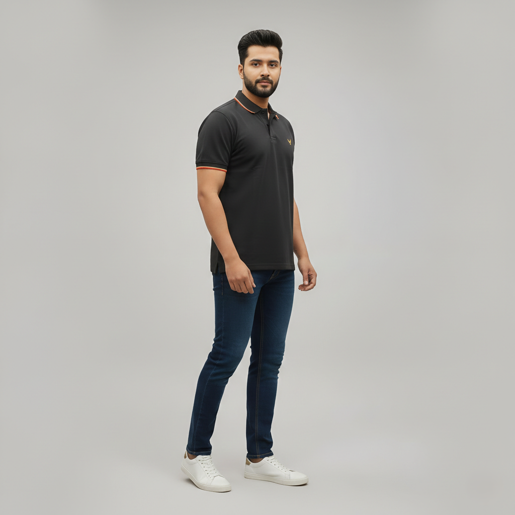 Kavod Men's Premium POLO T-SHIRT Black Color