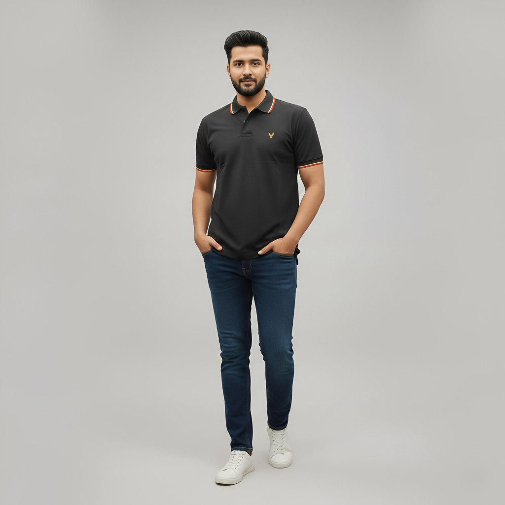 Kavod Men's Premium POLO T-SHIRT Black Color