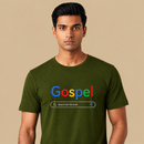Kavod Unisex Premium Gospel Embroidery Print T-Shirt Olive Green