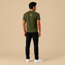 Kavod Unisex Premium Gospel Embroidery Print T-Shirt Olive Green