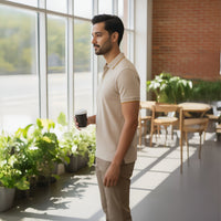 Kavod Men's Premium POLO T-SHIRT Beige Color