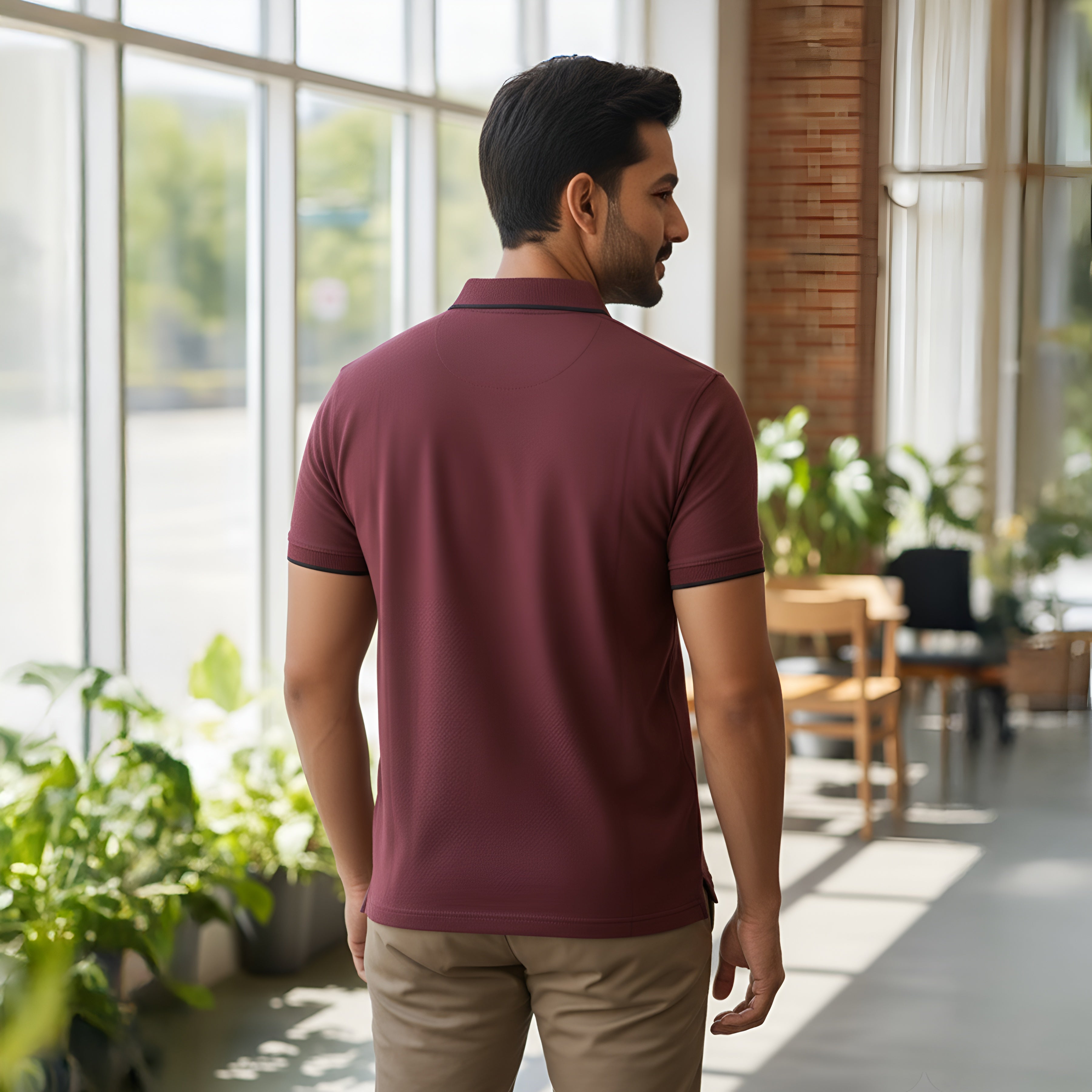 Kavod Men's Premium POLO T-SHIRT Maroon Color