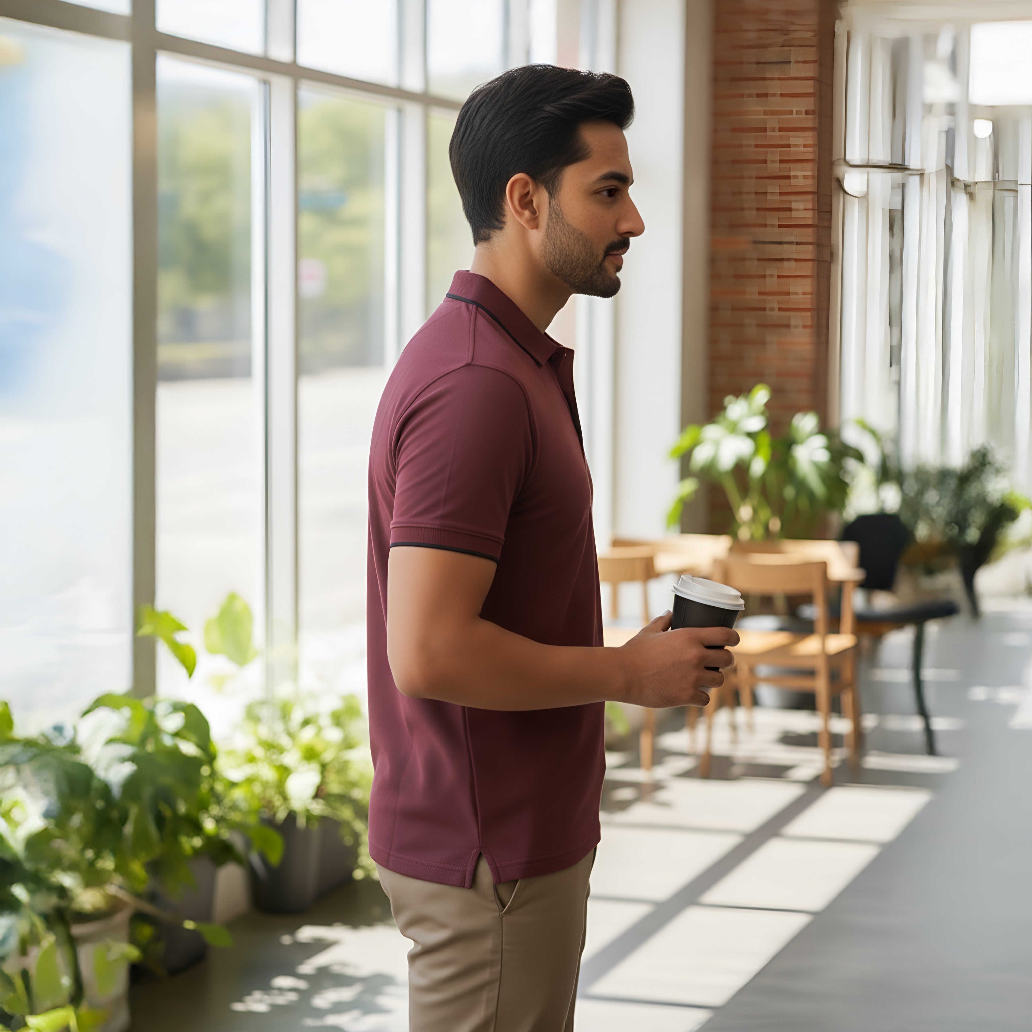 Kavod Men's Premium POLO T-SHIRT Maroon Color