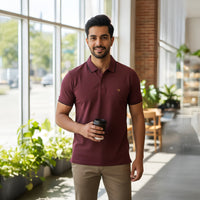 Kavod Men's Premium POLO T-SHIRT Maroon Color