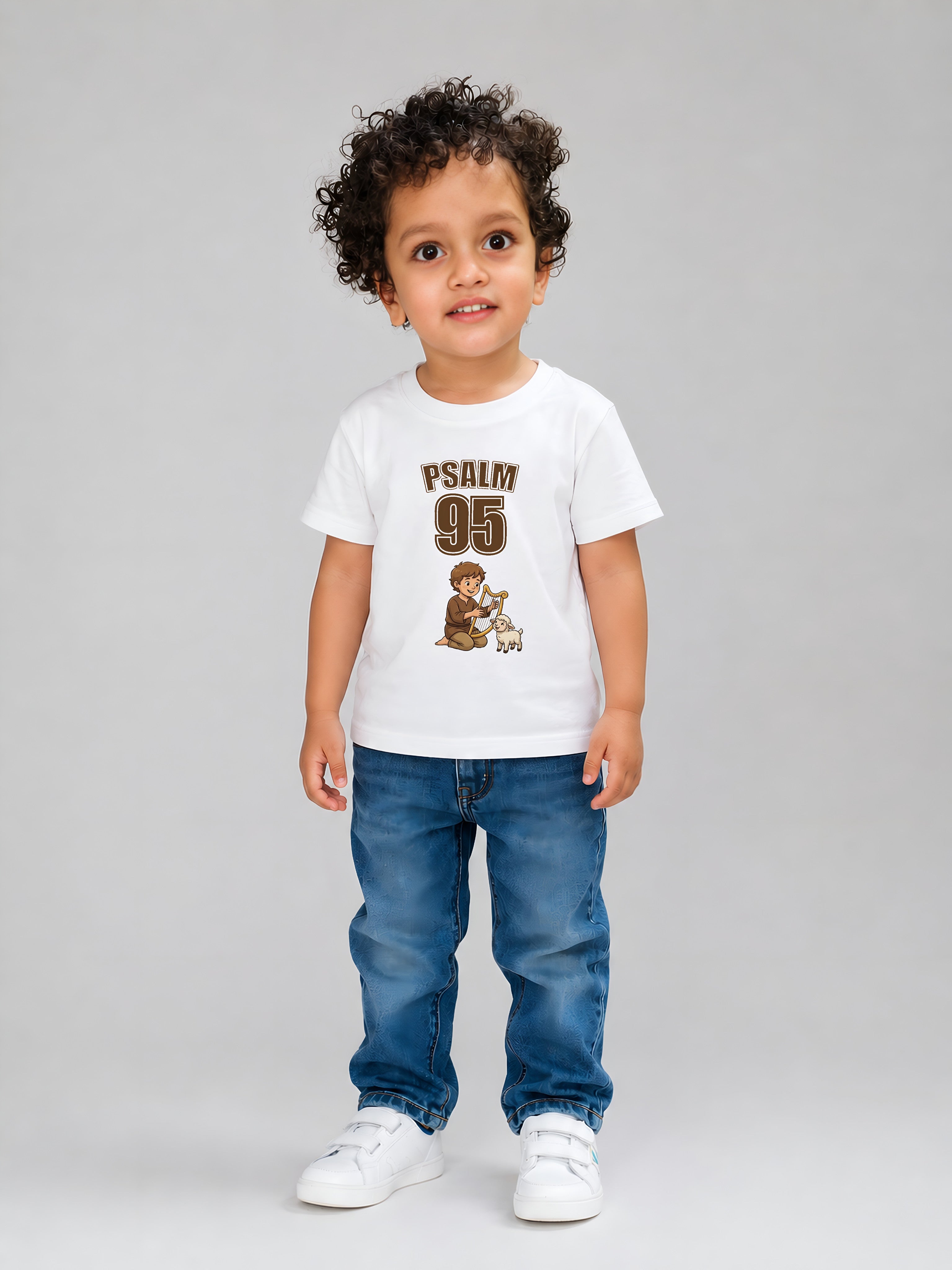 Combo of Psalm 23, Lion of Judah & Psalm 95 Kid's Cotton Round Neck T-Shirts