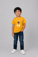 Above Strom Kid's Unisex Mustard Yellow Cotton Round Neck T-Shirt