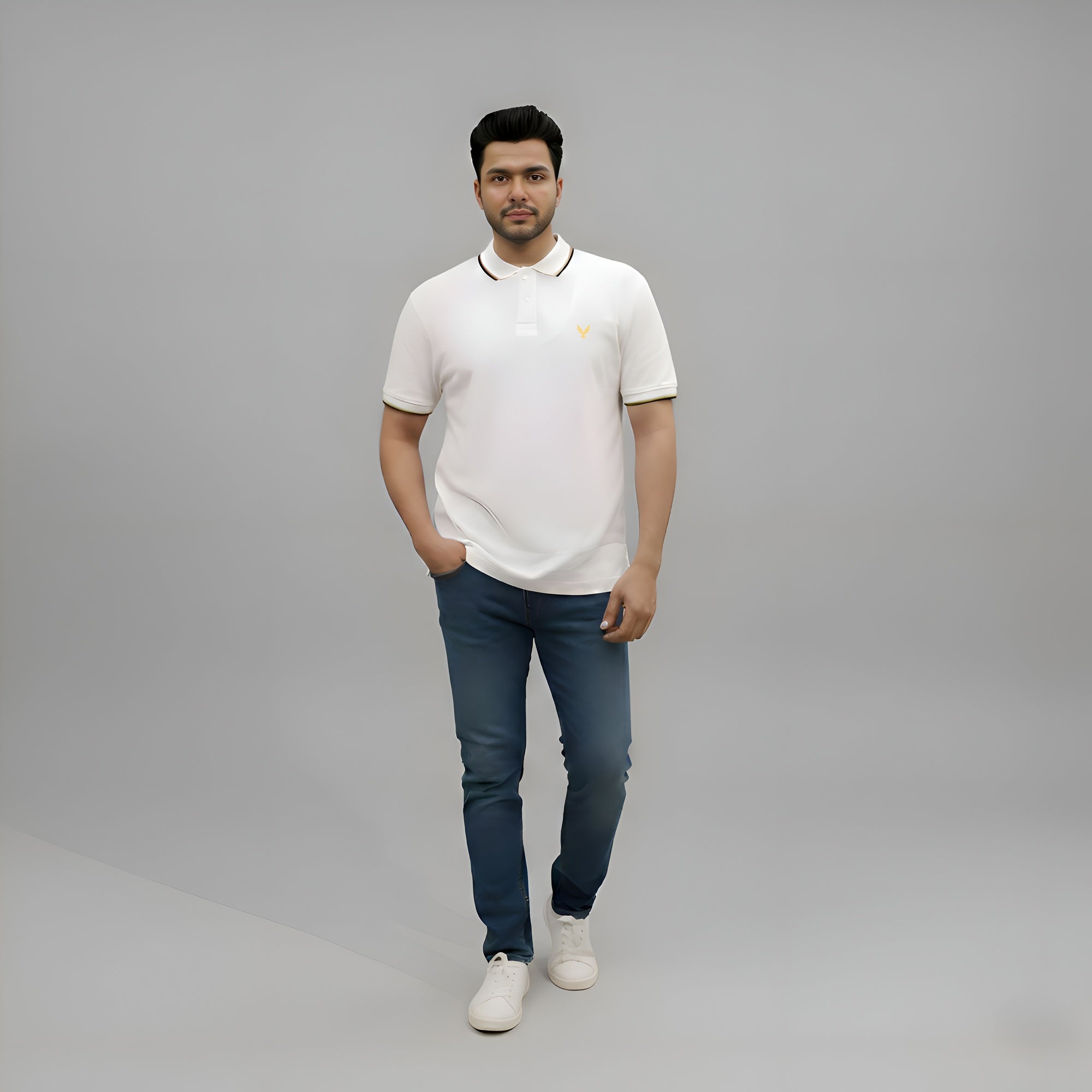 Kavod Men's Premium POLO T-SHIRT White Color