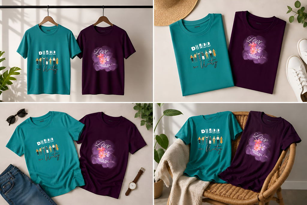 Kavod Lifestyle Love Above All Things & Dwell in Unity Premium T-Shirt Combo