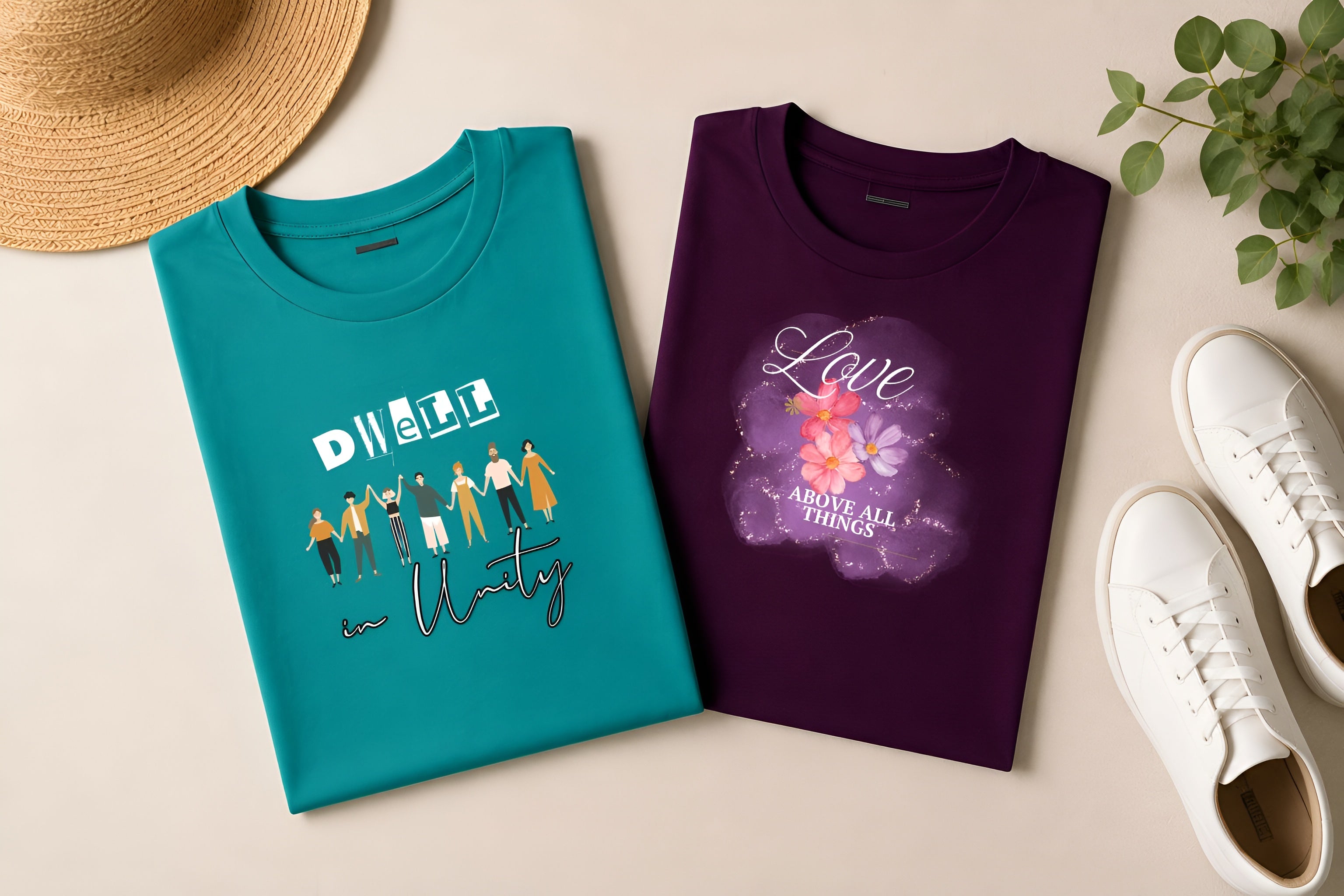 Kavod Lifestyle Love Above All Things & Dwell in Unity Premium T-Shirt Combo