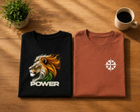 Kavod Lifestyle India Tricolor Power Lion & Chosen Premium T-Shirt Combo