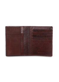 Brown leather wallet on a white background