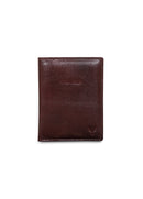 Brown leather wallet on a white background